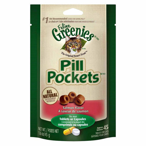 GREENIES - Pill Pockets Cat Treats Salmon Flavor - 45 Treats (1.6 oz./45 g)