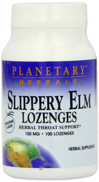 PLANETARY HERBALS - Slippery Elm Lozenges 150 mg Tangerine - 100 Lozenges