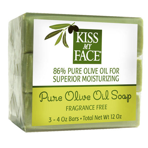 KISS MY FACE - Naked Pure Olive Oil Bar Soap - 3 x 4 oz. Bars