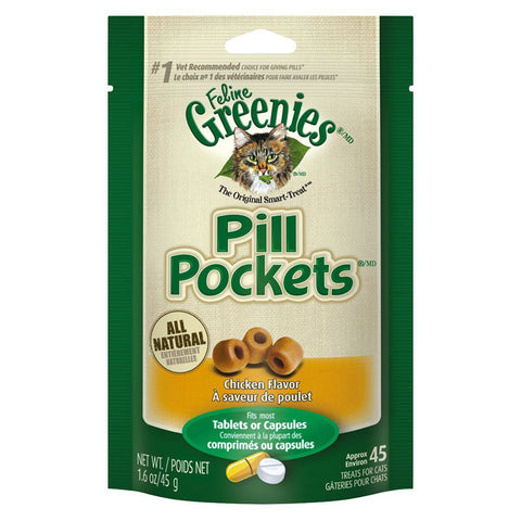 GREENIES - Pill Pockets Cat Treats Chicken Flavor  - 45 Treats (1.6 oz./45 g)