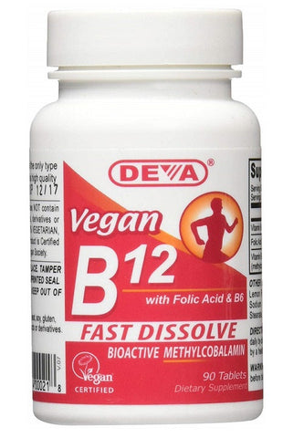 DEVA - Vegan Fast Dissolve Vitamin B-12, 1000 mcg - 90 Tablets