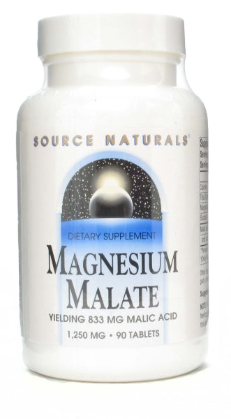 SOURCE NATURALS - Magnesium Malate (1250 mg) - 90 Tablets