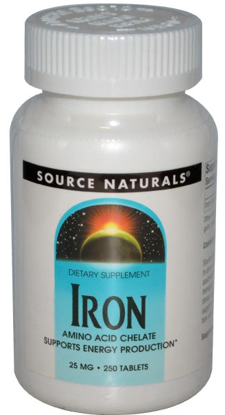 SOURCE NATURALS - Iron Chelate (25 mg) - 250 Tablets
